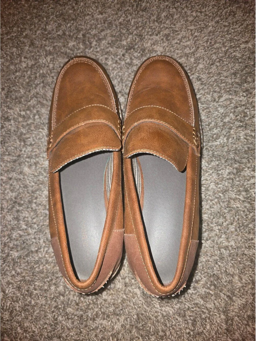 Women's Brown Man-Made Upper Loafers Size 12W